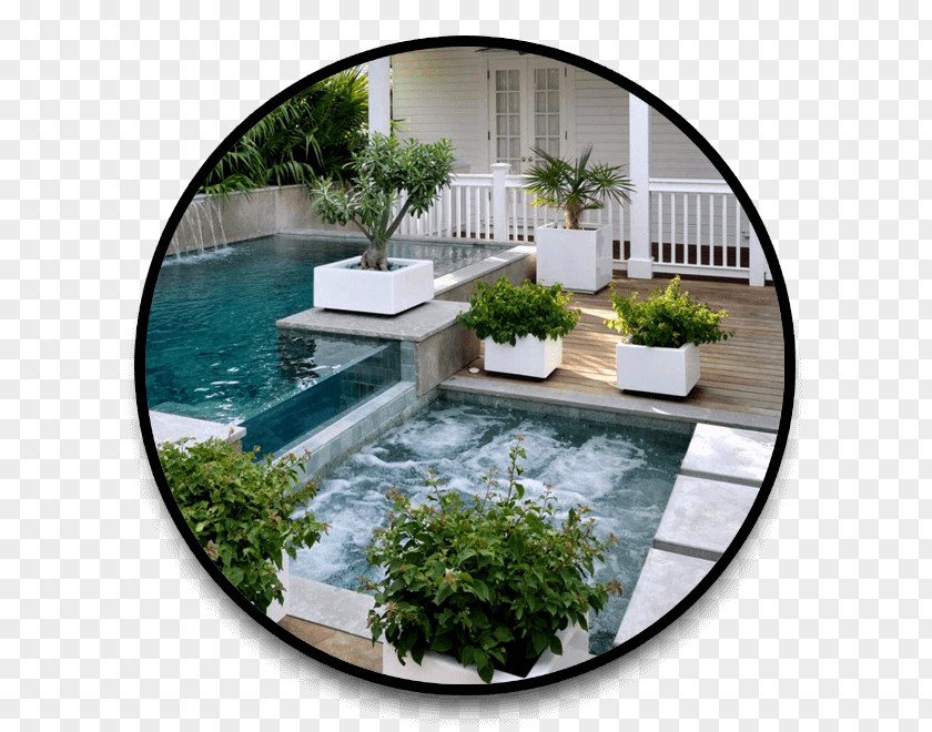 Swimming Hot Tub Pool Backyard Fence Landscaping PNG