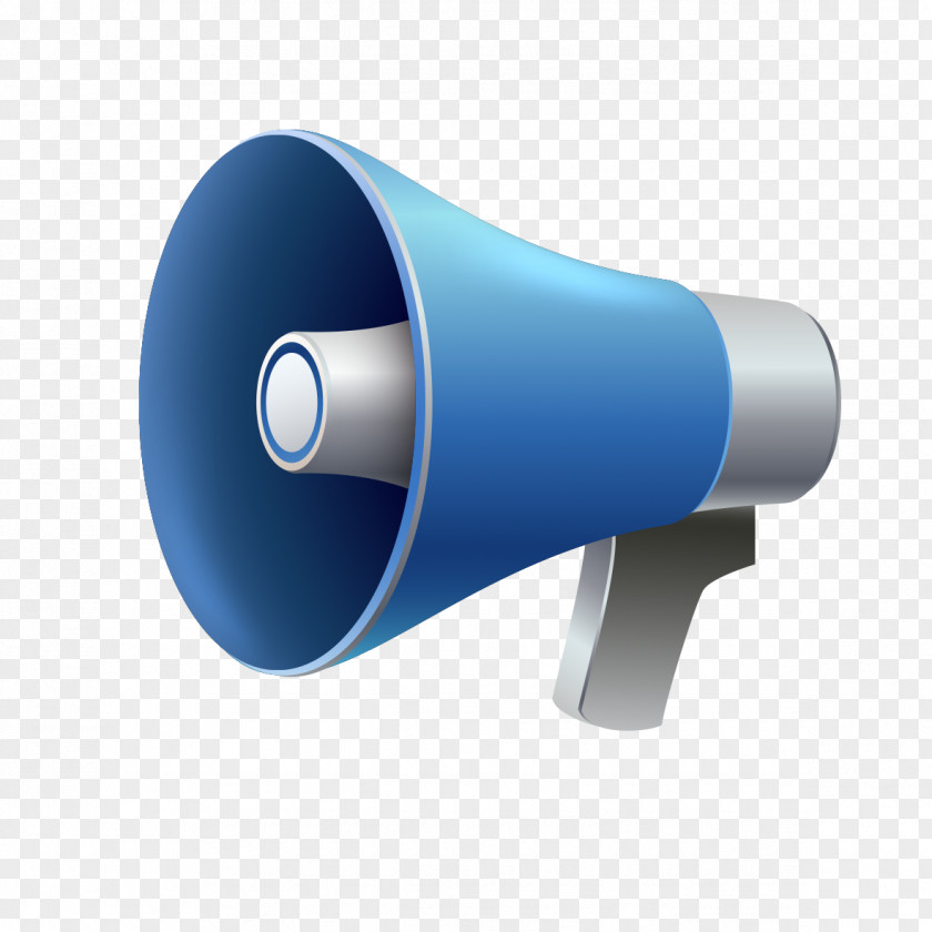 Blue Megaphone Loudspeaker Icon PNG