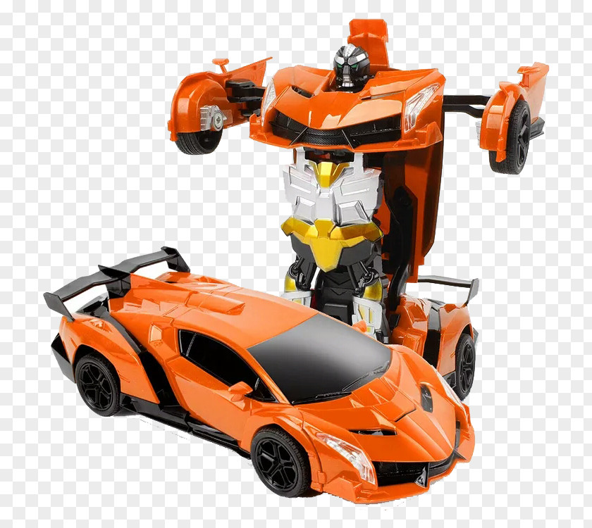 Orange Transformers Megatron Model Car Toy PNG