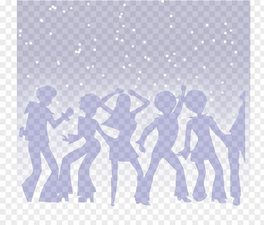 Silhouette 1970s Nightclub Dance Disco Clip Art PNG