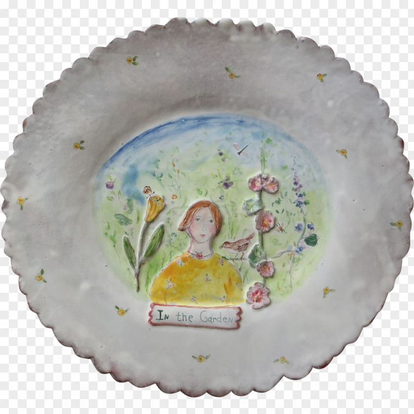 Hand Painted Woman Porcelain PNG