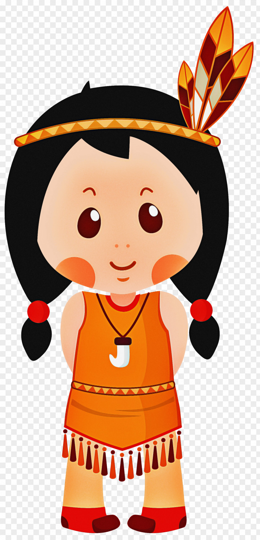 Child Orange Girl Cartoon PNG