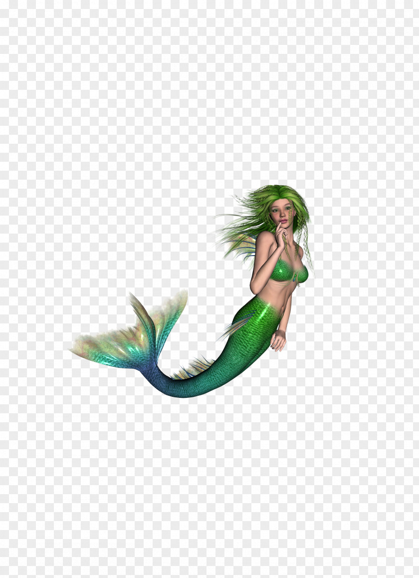 Green Beautiful Mermaid Merman Clip Art PNG