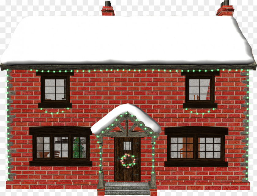 Cottage Paper House Snow PNG