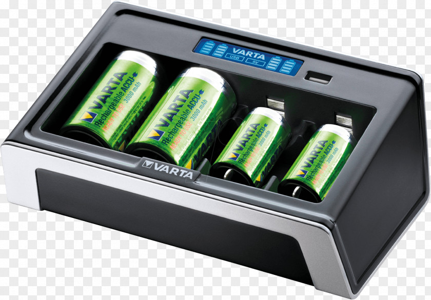 Nine-volt Battery Charger Rechargeable Electric VARTA Liquid-crystal Display PNG