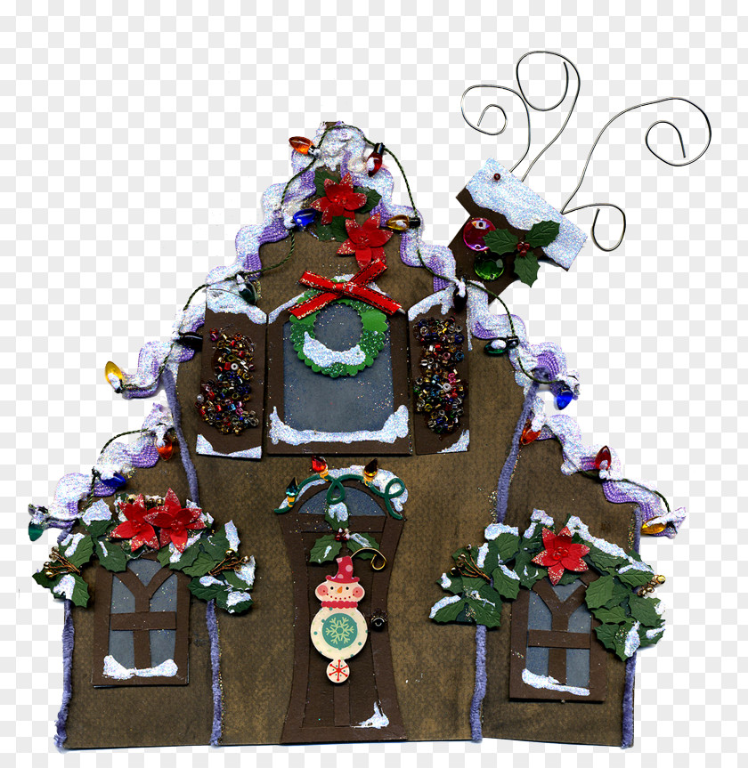 House Gingerbread Christmas Ornament PNG