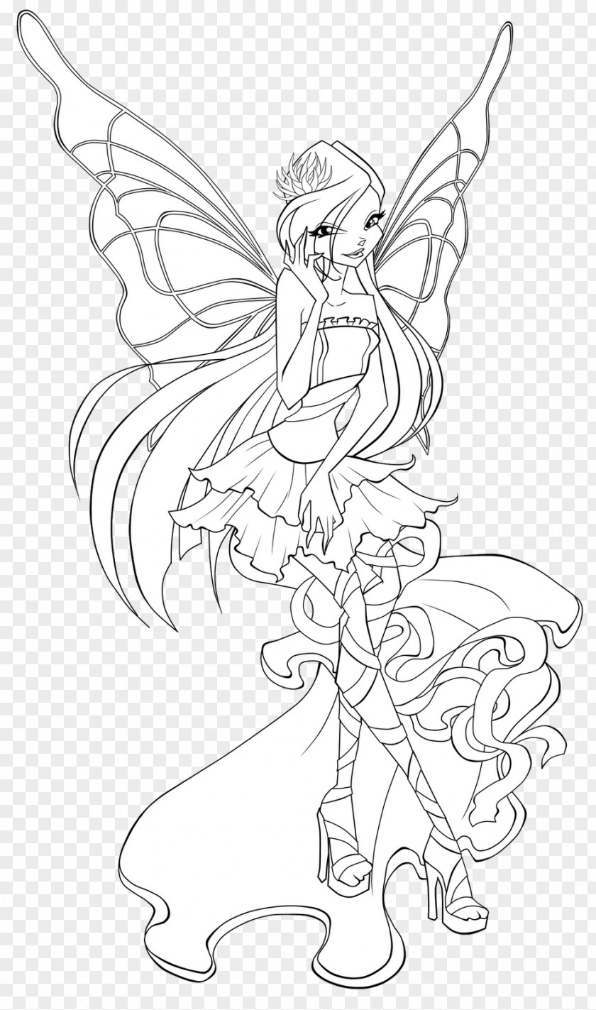Painting Bloom Line Art Musa Black And White Drawing PNG
