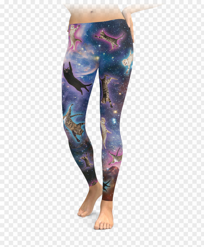 Galaxy Cat Leggings Yoga Pants Hoodie Tights PNG