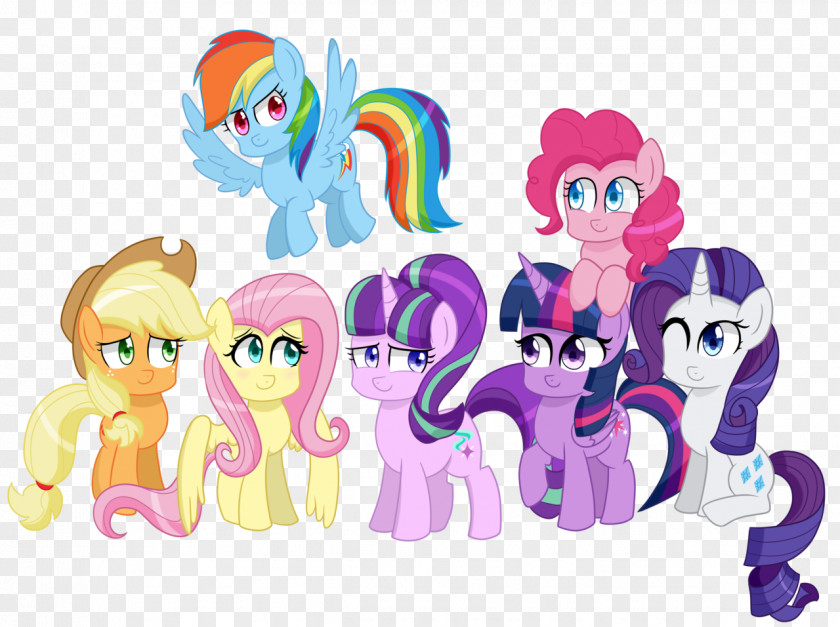 Horse Pony Fluttershy Rainbow Dash Twilight Sparkle Applejack PNG