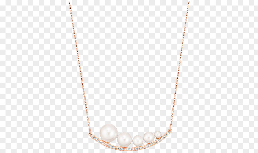 Swarovski Jewellery Women's White Pearl Necklace Chain Body Piercing Pattern PNG