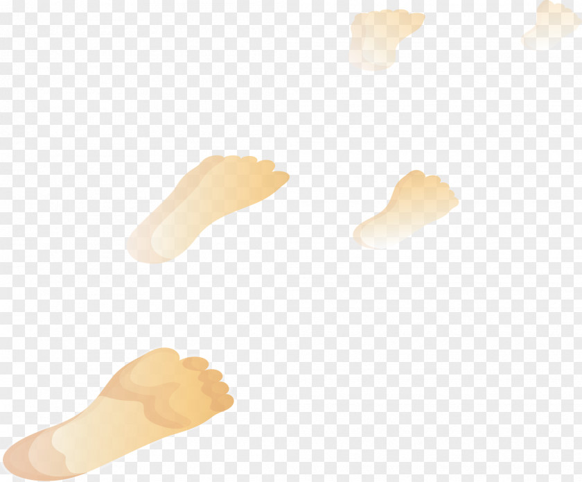 Vector Footprints On The Beach Yellow Angle Pattern PNG
