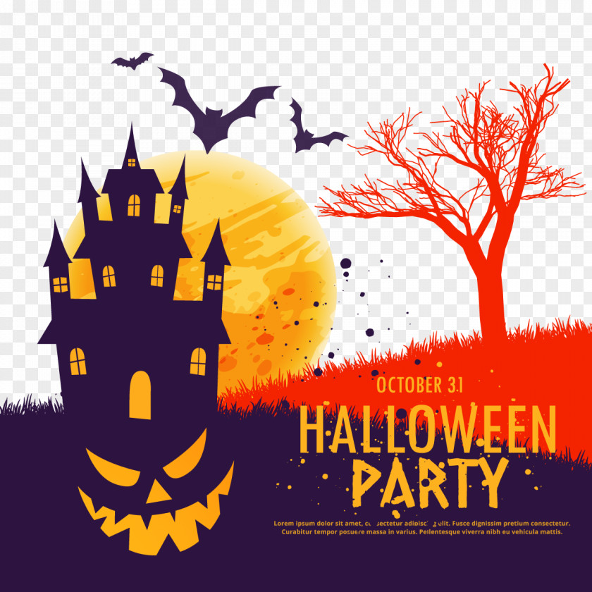 Vector Halloween Castle PNG