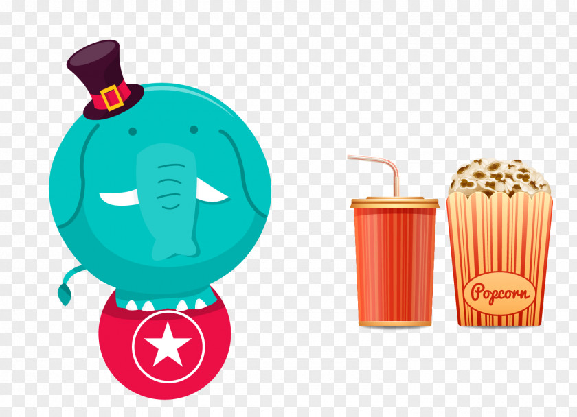 Vector Elephant Popcorn Performance Circus PNG