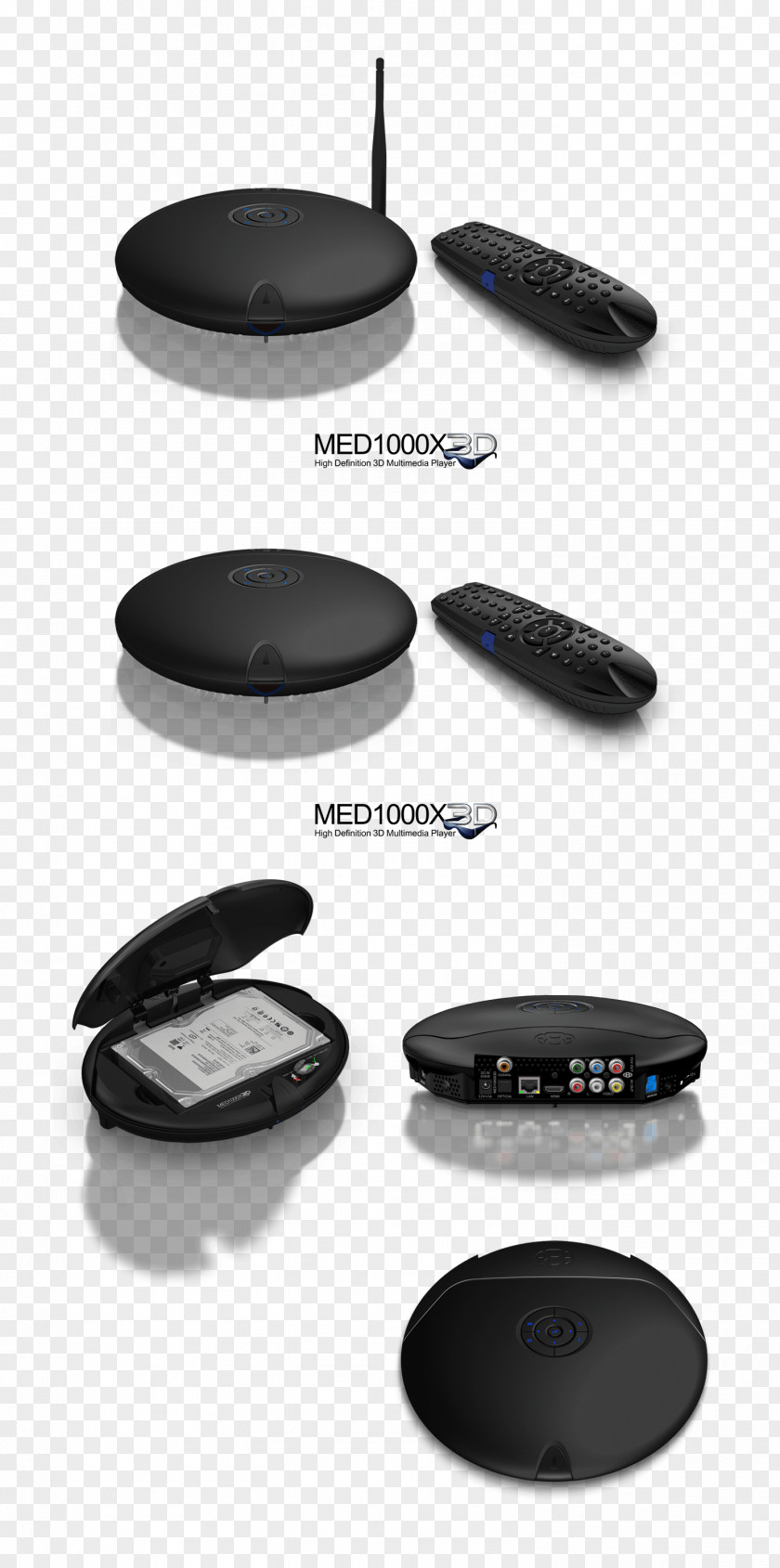 Black TechnologyTechnology Mede8er MED1000X3D-WP Digital Multimedia Receiver PNG