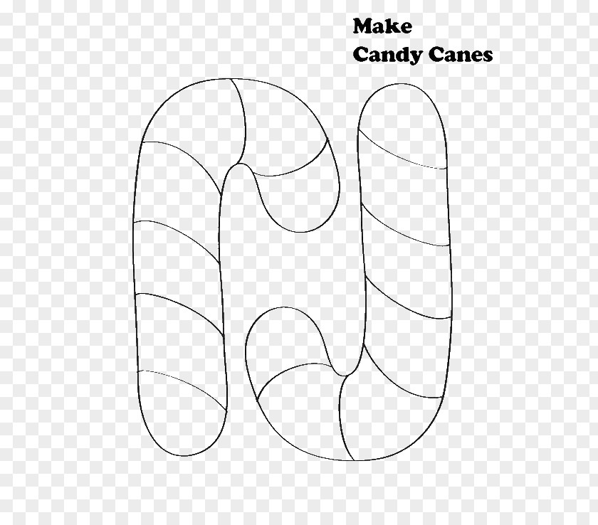 Candy Cane Coloring Book Thumb Black And White PNG