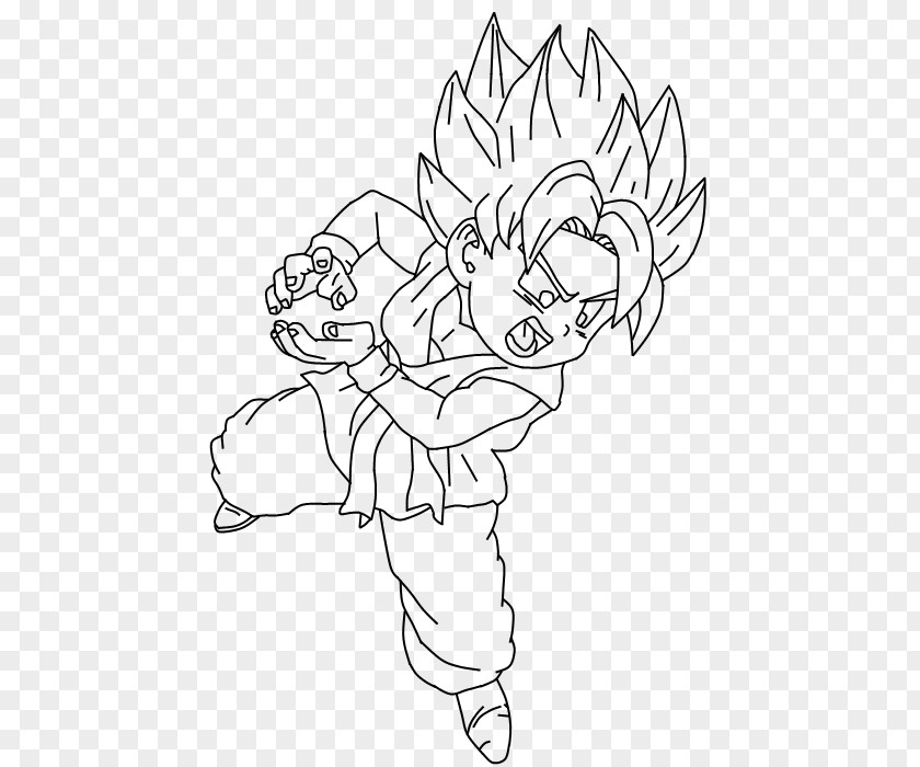 Goku Trunks Gohan Line Art Vegeta PNG