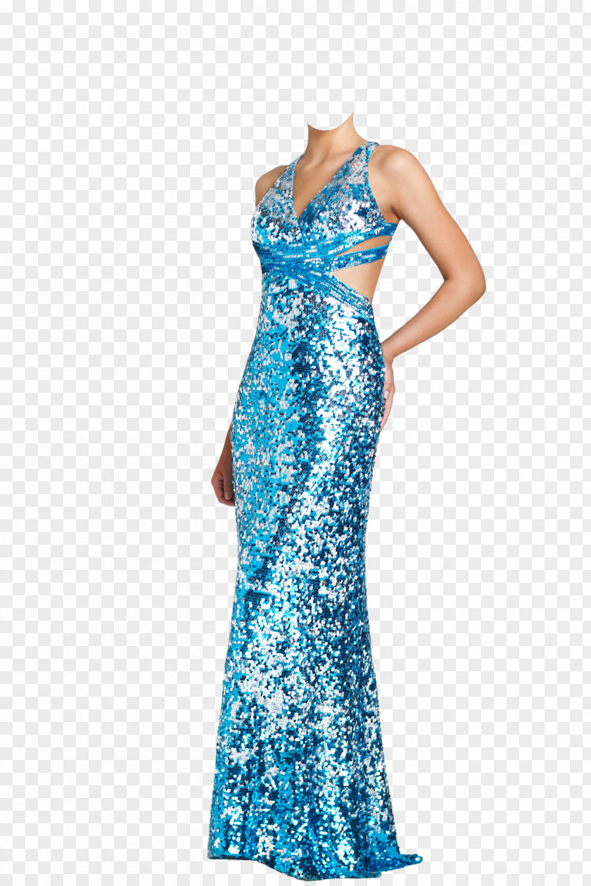 Gown Dress Prom Sequin Evening Neckline PNG