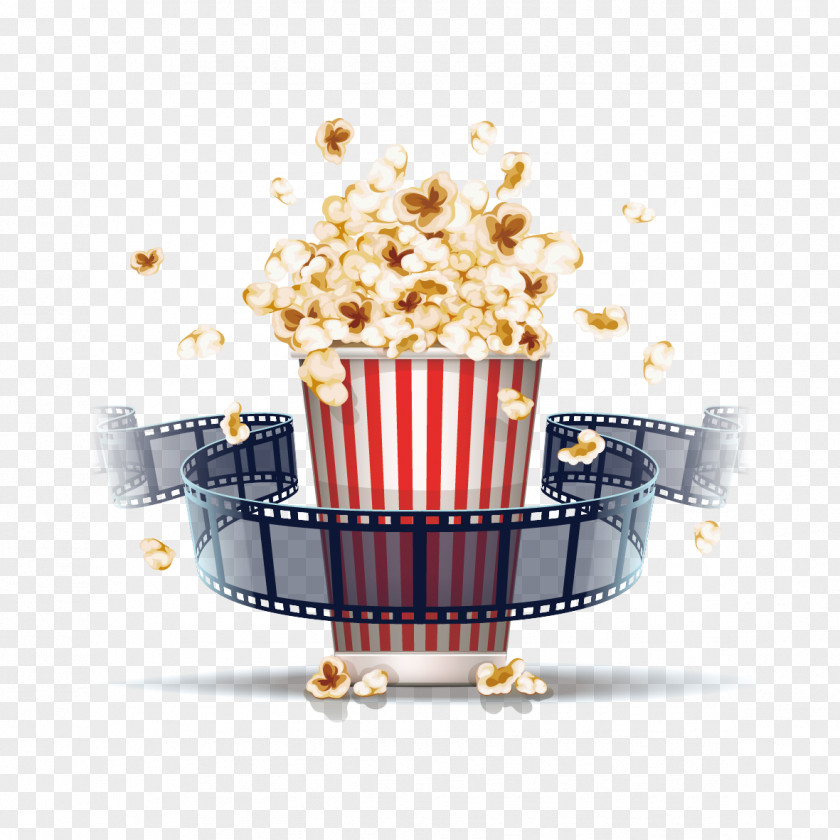 Popcorn And Film Stock Illustration Cinema PNG
