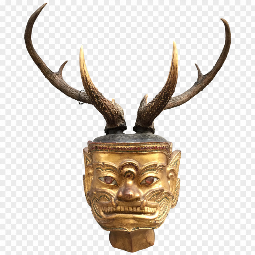 Antlers Deer 01504 Sculpture PNG