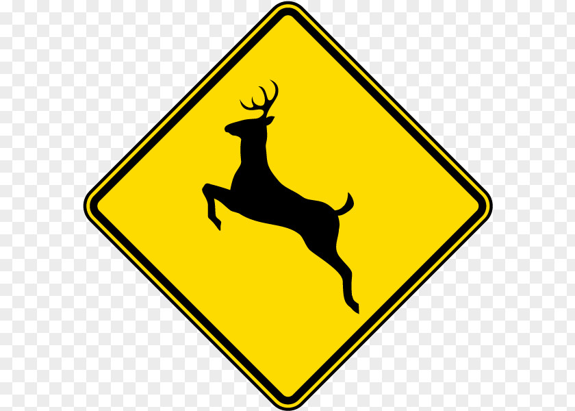 Deer Traffic Sign Warning Road PNG