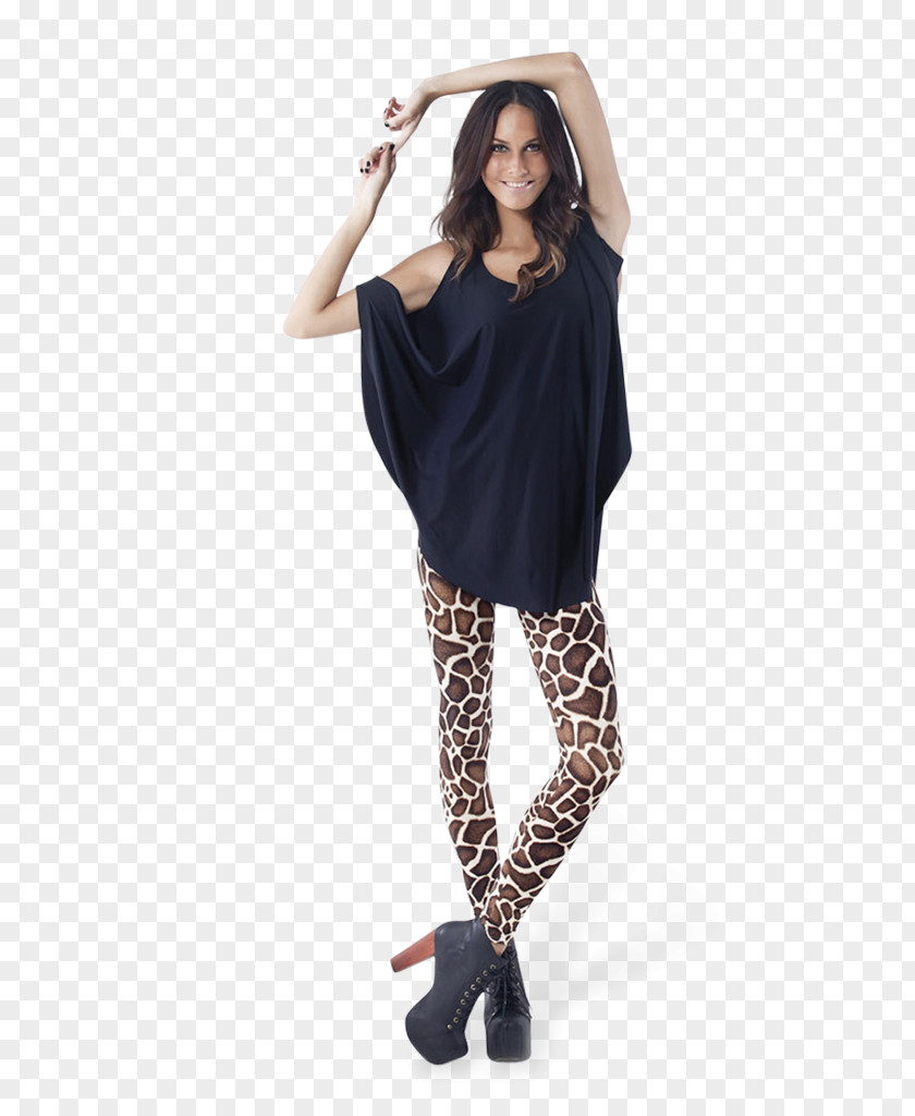 Black Giraffe Leggings Clothing Dress Sleeve PNG