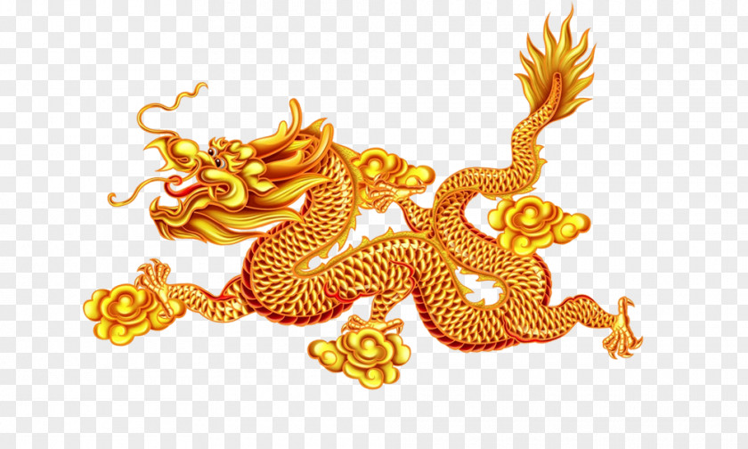 Golden Dragon Chinese Zodiac Rooster PNG