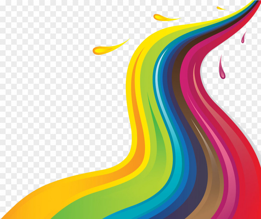 Rainbow Ribbon Color Euclidean Vector Line PNG