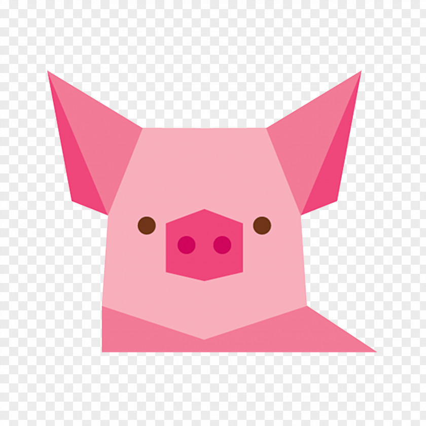 Geometric Pig Domestic Animal Geometry Shape PNG