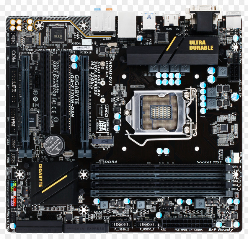 Power Socket Motherboard LGA 1151 MicroATX Gigabyte Technology PNG