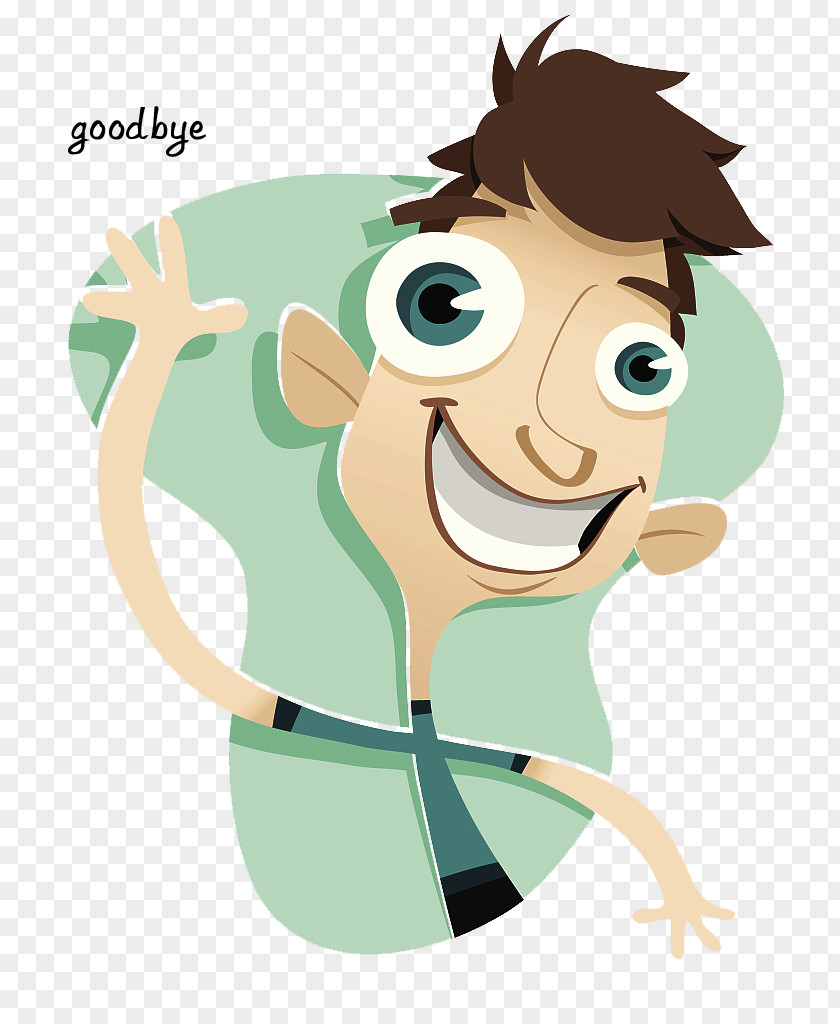 Cartoon Characters Goodbye Illustration PNG