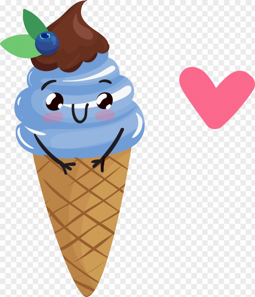 Cute Blueberry Taste Ice Cream Computer File PNG