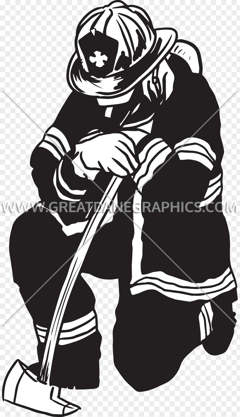 Firefighter Drawing Black And White Clip Art PNG