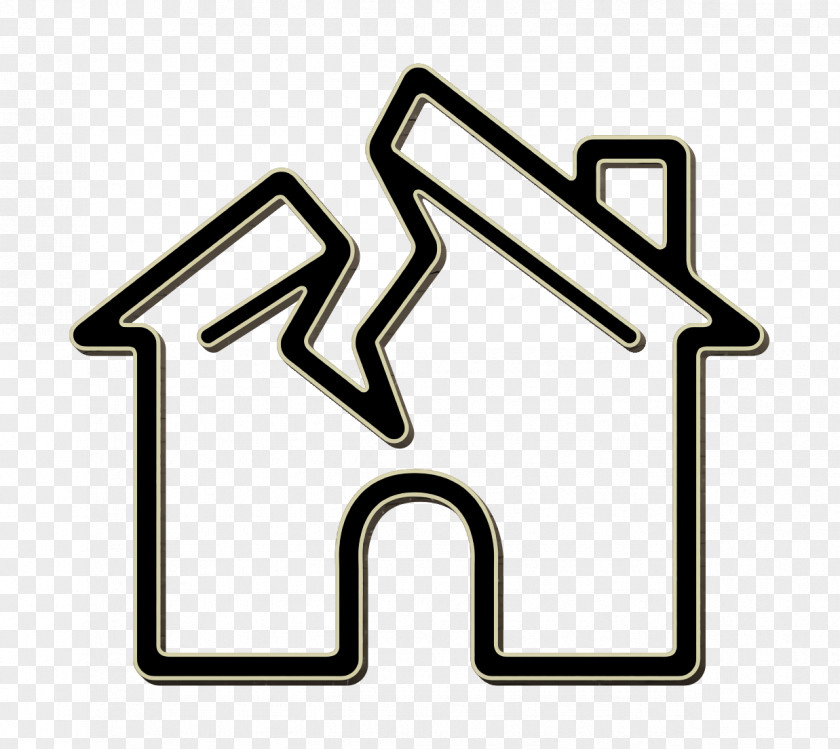 Roof Icon Buildings Broken House PNG