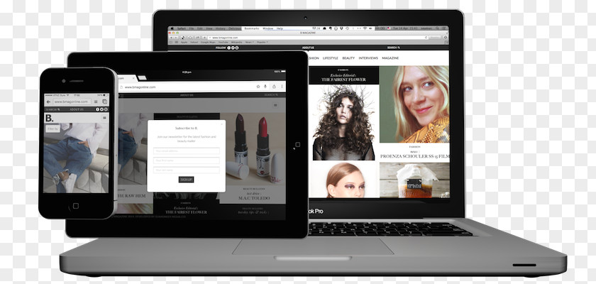 Fashion Magazine Design Online Mobile App Publication Netbook PNG