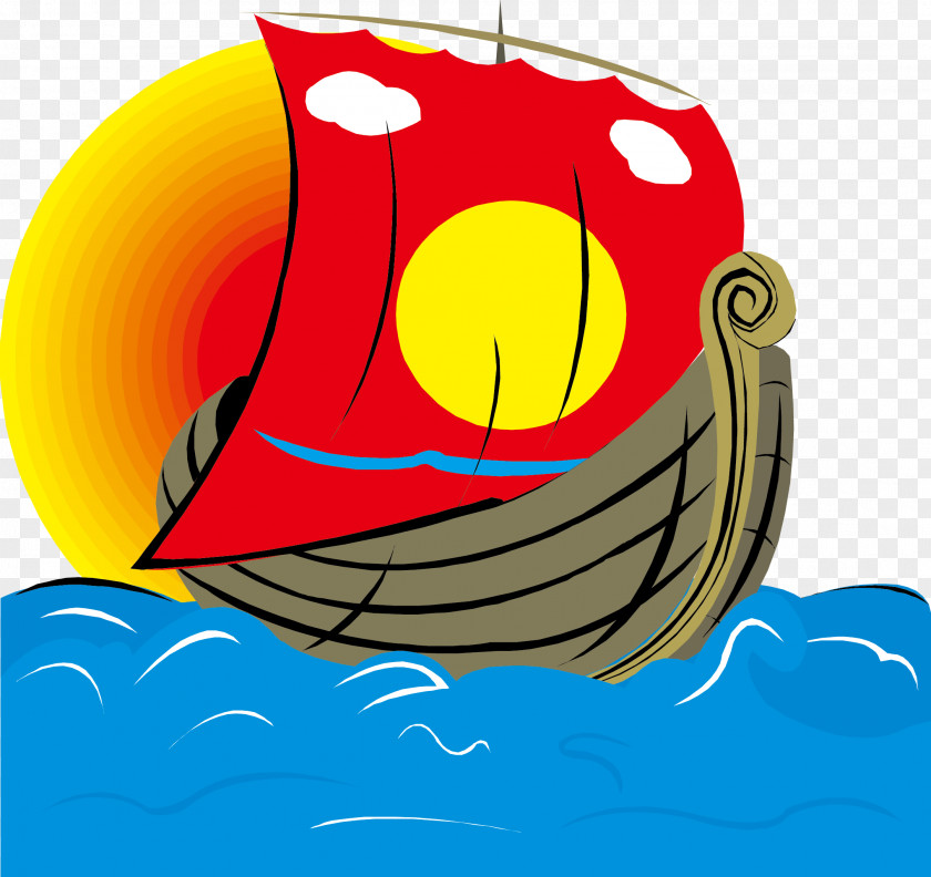 Sun Sea Sailing Clip Art PNG