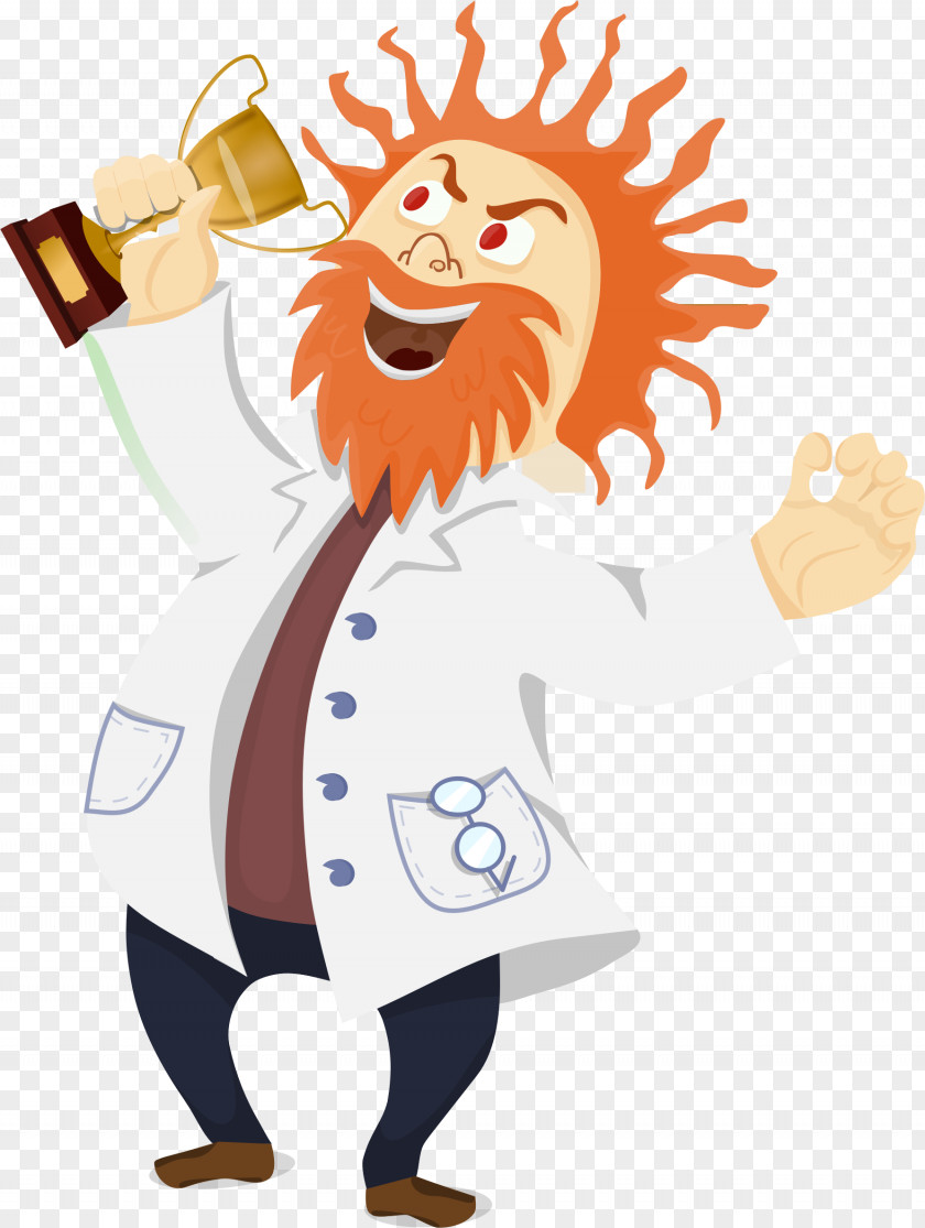 Trophy Mad Scientist Cartoon Clip Art PNG