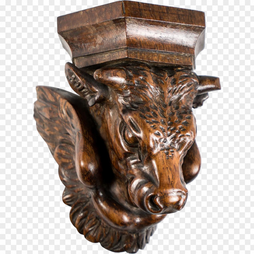 Chimera Wood Carving Sculpture PNG
