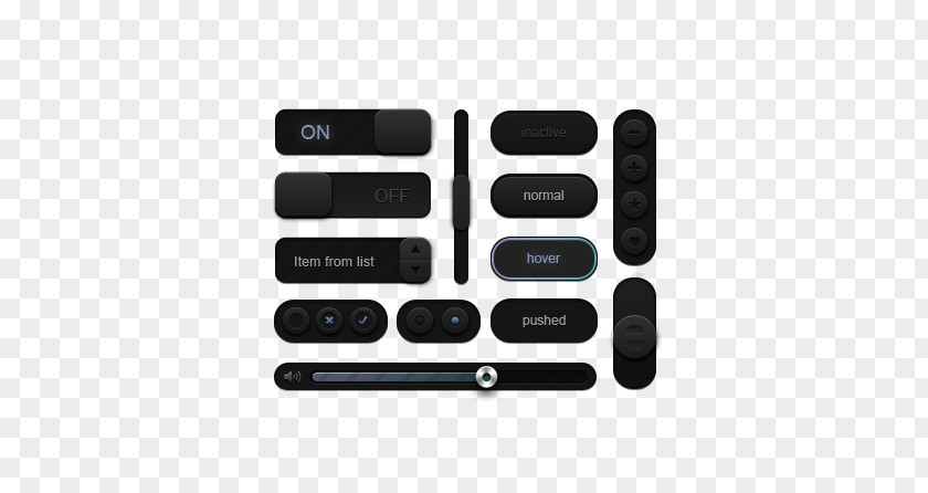 Black Web Buttons Responsive Design Button User Interface PNG