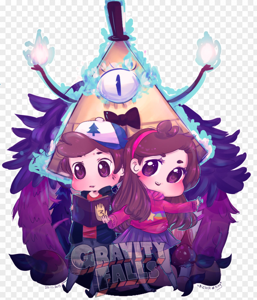 Gravity Falls Mabel Dipper Pines Bill Cipher Drawing Art PNG