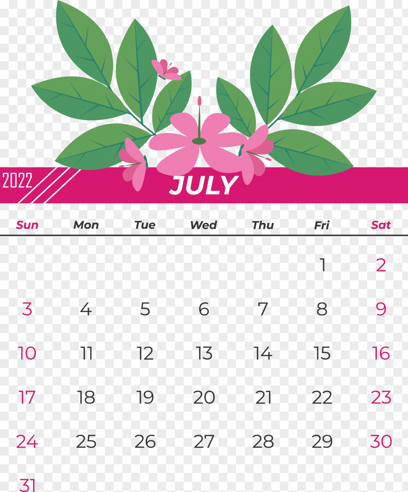 Leaf Flower Line Calendar Font PNG