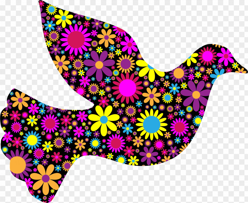 Peace Symbol Doves As Symbols Flower Clip Art PNG