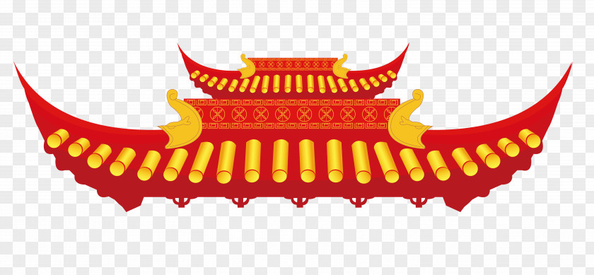 Red Roof Building Tiles Chinoiserie Chinese Architecture PNG