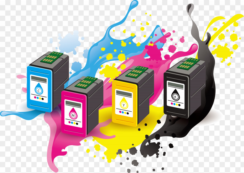 Vector Color Stereo Printer Ink Cartridge PNG