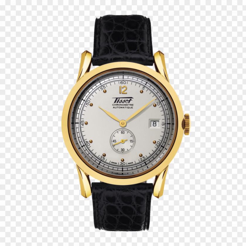 Watch Tissot Strap Gold Chronograph PNG