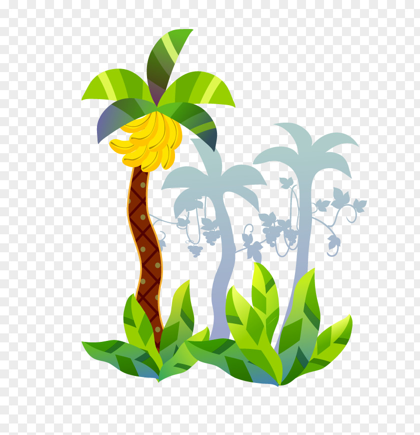 Banana Tree Cartoon PNG