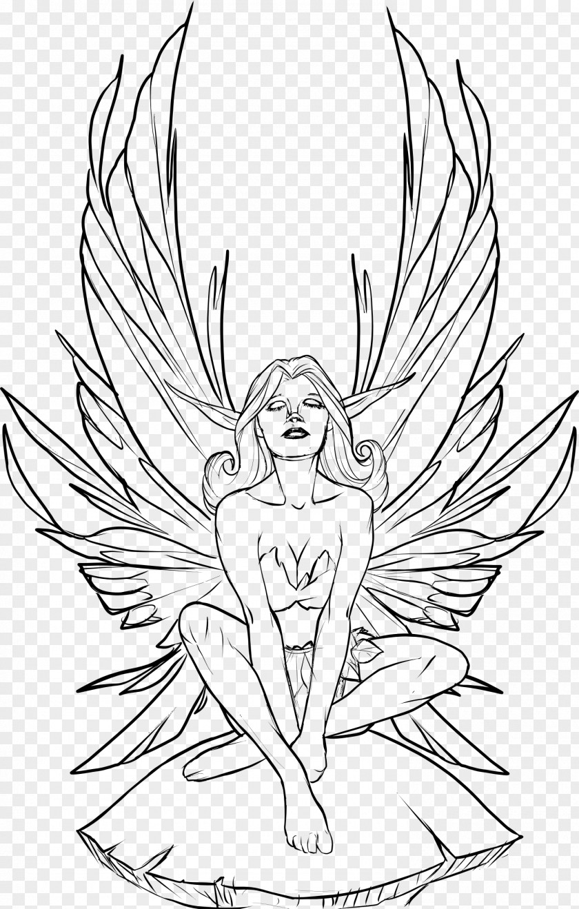 Fairy Line Art Drawing Clip PNG