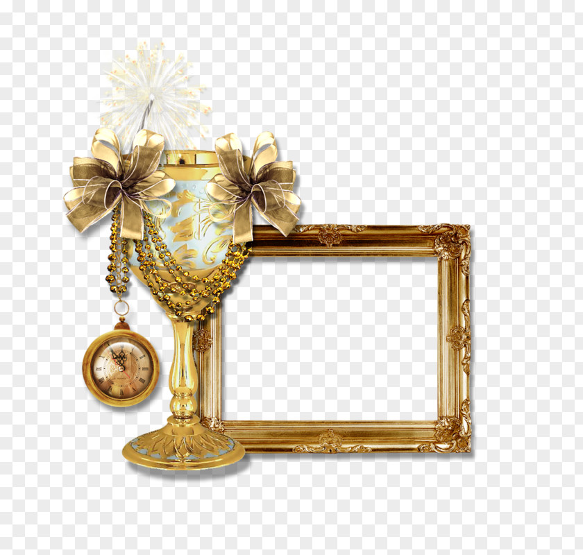 Gold Brass Picture Frame PNG