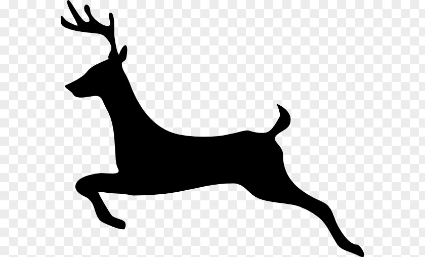 Deer Head Silhouette Reindeer Santa Claus Rudolph Clip Art PNG