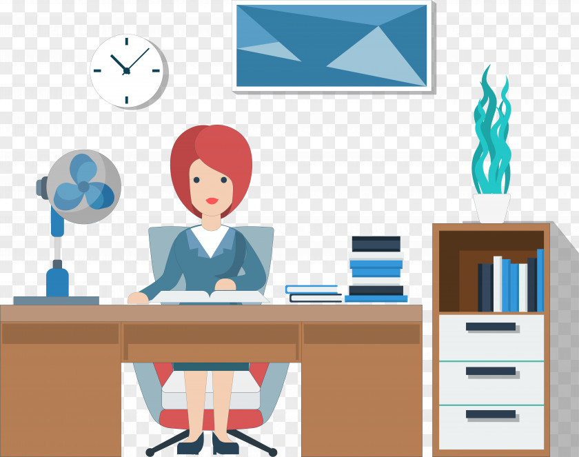 Women In The Office Furniture Desk PNG