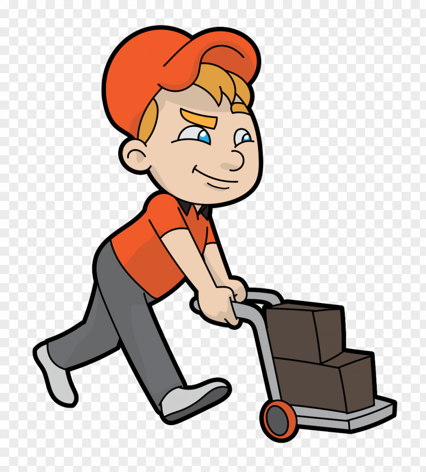 Package Delivery Job Cartoon Clip Art Sitting Warehouseman Suitcase PNG